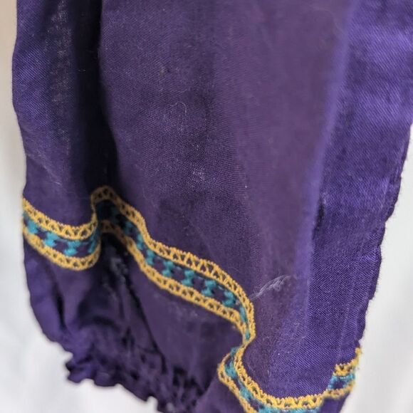 Miley Cyrus Purple Cotton Embroidered Boho Top - Picture 6 of 8